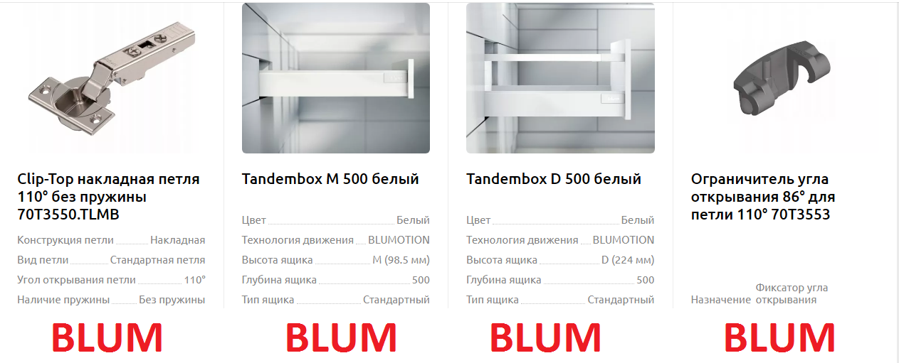 Фурнитура Blum